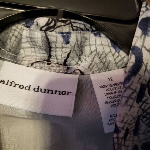Alfred Dunner Women's Gray Blue Black Button Dress Shirt Sz 12 - Picture 4 of 7